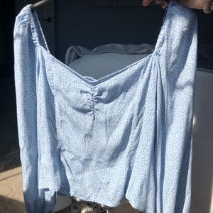 H&M square neck floral top with sleeves XL